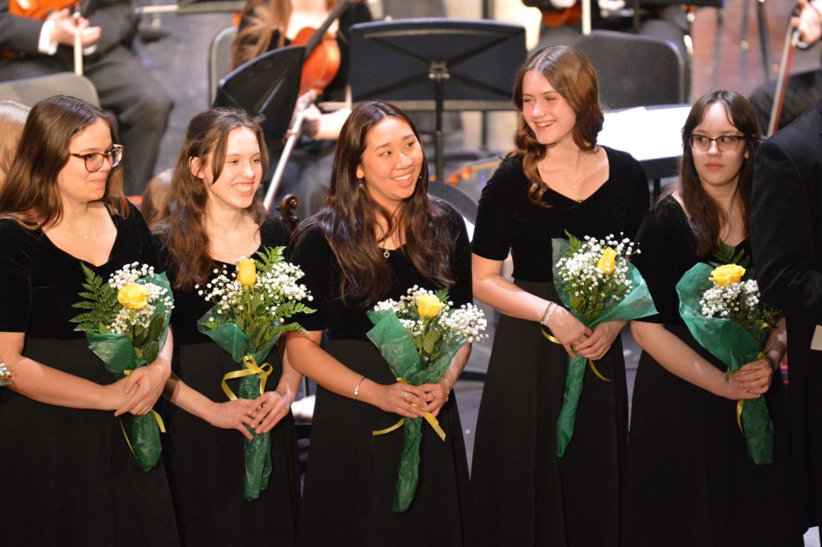 Seniors recieve their awards at orchestra finals.